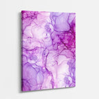 cuadro canvas abstracto fluido lavanda liquida en tonos lila, rosa, blanco