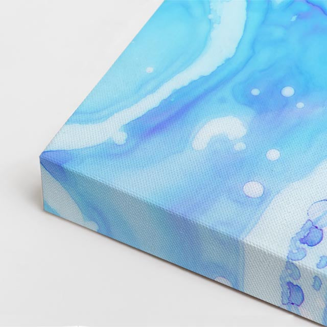 cuadro canvas abstracto fluido galaxia indigo en tonos azul, morado, rosa