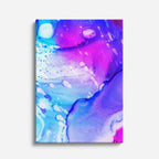 cuadro canvas abstracto fluido galaxia indigo en tonos azul, morado, rosa