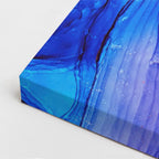 cuadro canvas abstracto fluido zafiro fluido en tonos azul, morado, turquesa