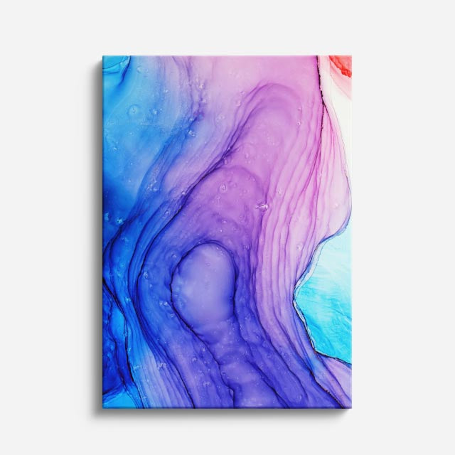 cuadro canvas abstracto fluido zafiro fluido en tonos azul, morado, turquesa
