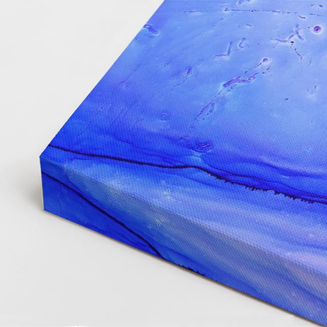 cuadro canvas abstracto fluido oleaje cobalto en tonos azul, blanco