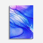 cuadro canvas abstracto fluido oleaje cobalto en tonos azul, blanco