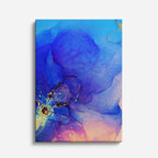 cuadro canvas abstracto fluido profundidad marina en tonos azul, morado