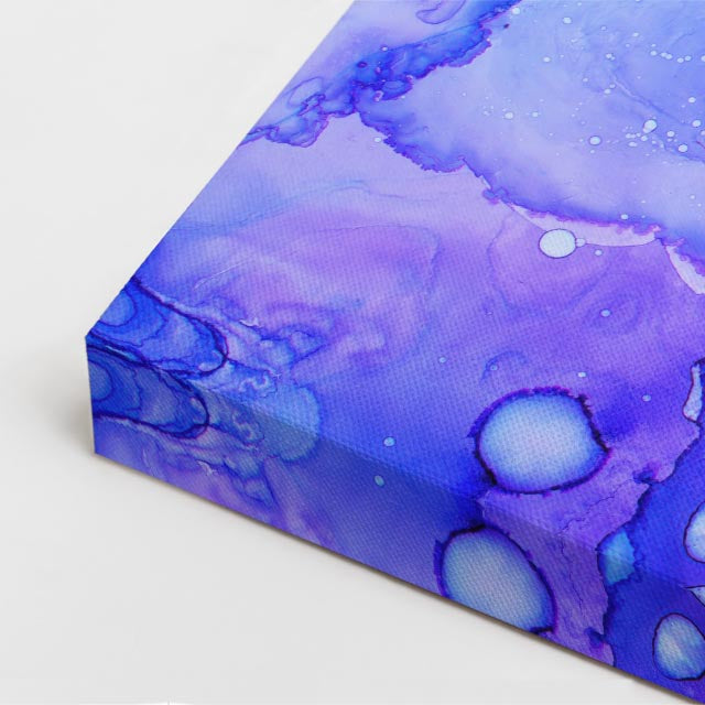 cuadro canvas abstracto fluido espuma turquesa en tonos turquesa, azul, dorado
