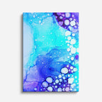 cuadro canvas abstracto fluido espuma turquesa en tonos turquesa, azul, dorado