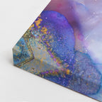 cuadro canvas abstracto fluido beta iris en tonos lila, rosa, verde