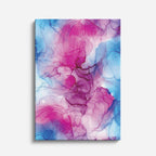 cuadro canvas abstracto fluido petalo de neblina en tonos rosa, blanco, celeste