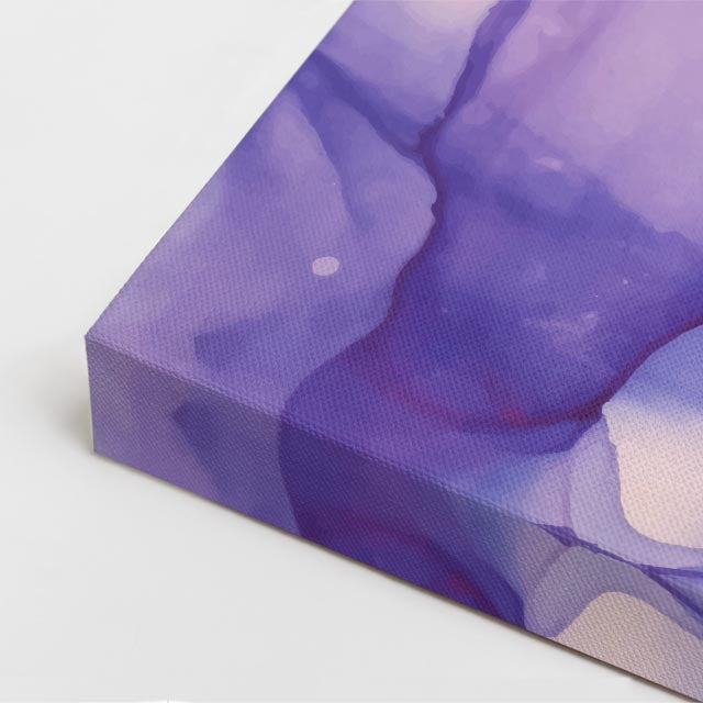 cuadro canvas abstracto fluido bruma lila en tonos lila, blanco, morado