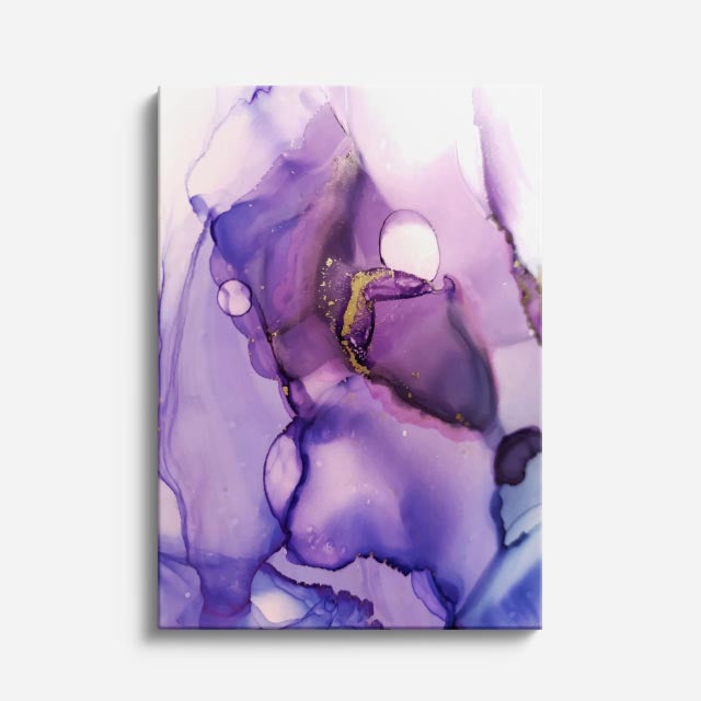 cuadro canvas abstracto fluido bruma lila en tonos lila, blanco, morado