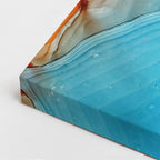 cuadro canvas abstracto fluido azul de sol en tonos azul, amarillo, turquesa