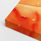 cuadro canvas abstracto fluido atardecer durazno en tonos naranja, turquesa, amarillo