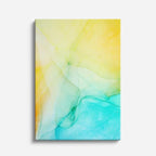 cuadro canvas abstracto fluido halo limon en tonos amarillo, blanco