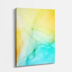cuadro canvas abstracto fluido halo limon en tonos amarillo, blanco