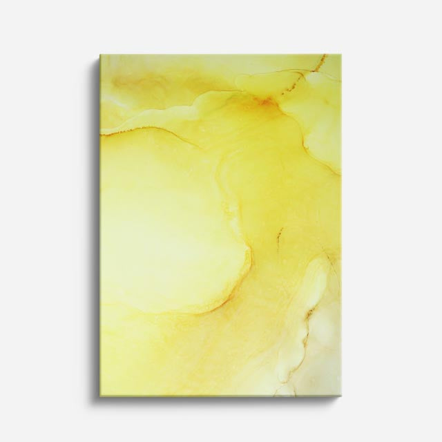 cuadro canvas abstracto fluido brillo marfil en tonos amarillo, blanco