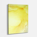 cuadro canvas abstracto fluido brillo marfil en tonos amarillo, blanco