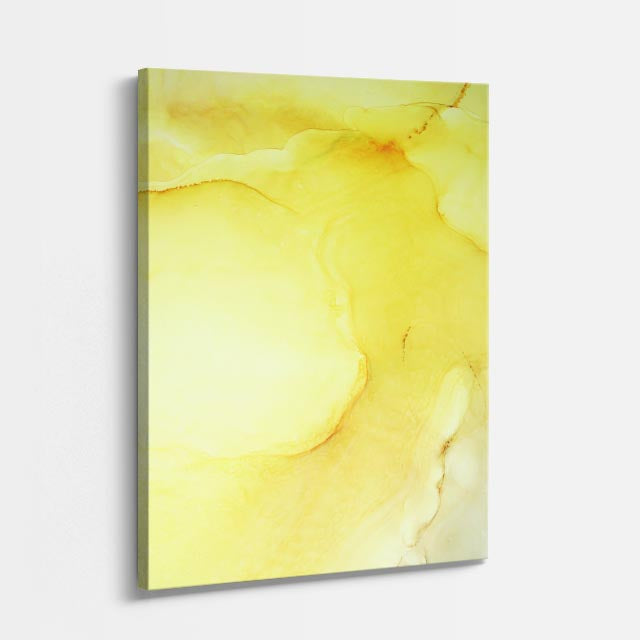 cuadro canvas abstracto fluido brillo marfil en tonos amarillo, blanco
