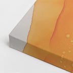 cuadro canvas abstracto fluido nacar de sol en tonos amarillo, turquesa, rosa