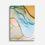 cuadro canvas abstracto fluido salvia costera en tonos turquesa, verde, beige