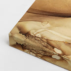 cuadro canvas abstracto fluido duna miel en tonos beige, café, dorado