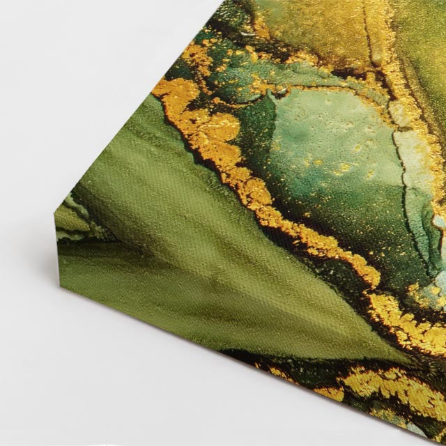 cuadro canvas abstracto fluido lima efervescente en tonos verde, amarillo, blanco