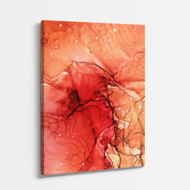 cuadro canvas abstracto fluido piedra volcanica en tonos rosa, dorado, gris