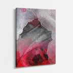 cuadro canvas abstracto fluido orquidea mineral en tonos morado, rosa, dorado