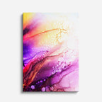 cuadro canvas abstracto fluido constelacion violeta en tonos morado, blanco, azul