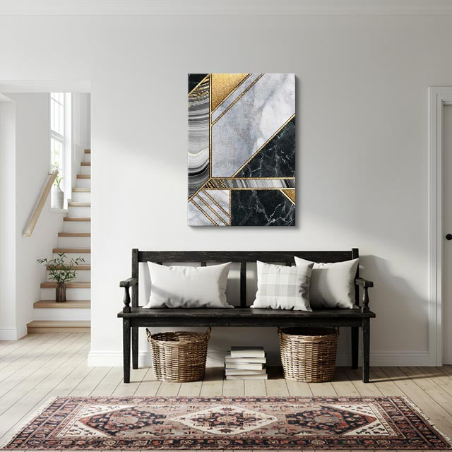 cuadro canvas abstracto geométrico veta angular estilo contemporáneo