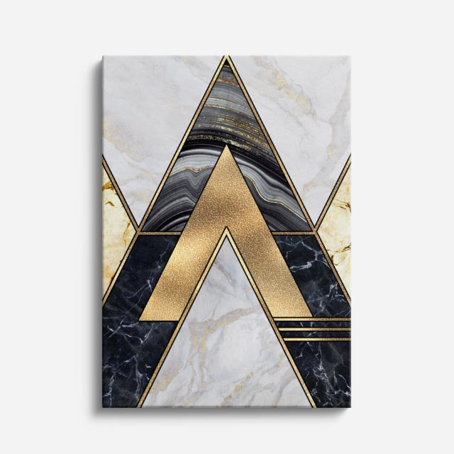 cuadro canvas abstracto geométrico áurea fragmentada estilo contemporáneo