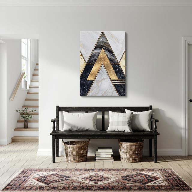 cuadro canvas abstracto geométrico áurea fragmentada estilo contemporáneo