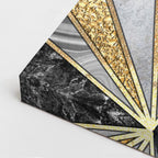 cuadro canvas abstracto geométrico hexágono áureo estilo contemporáneo