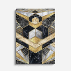 cuadro canvas abstracto geométrico hexágono áureo estilo contemporáneo