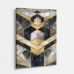 cuadro canvas abstracto geométrico hexágono áureo estilo contemporáneo