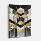 cuadro canvas abstracto geométrico eje metálico estilo contemporáneo
