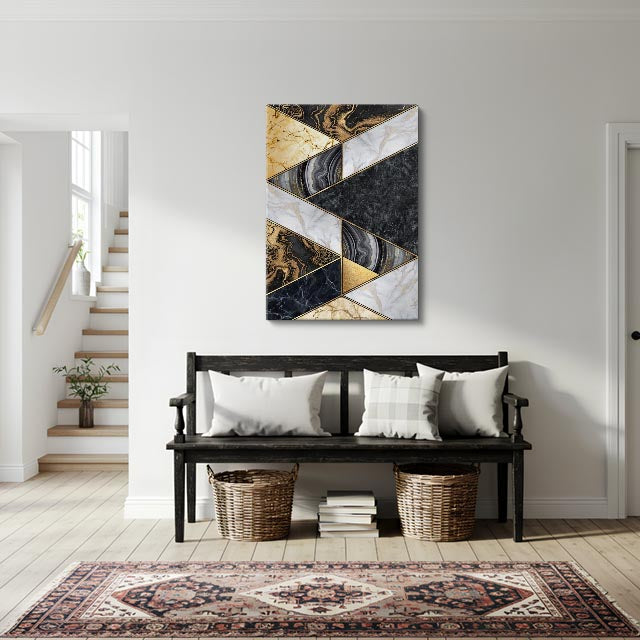 cuadro canvas abstracto geométrico ritmo de mármol estilo contemporáneo
