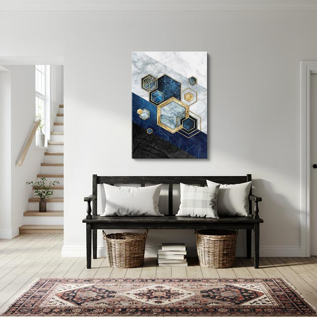cuadro canvas abstracto geométrico celdas atlánticas estilo contemporáneo