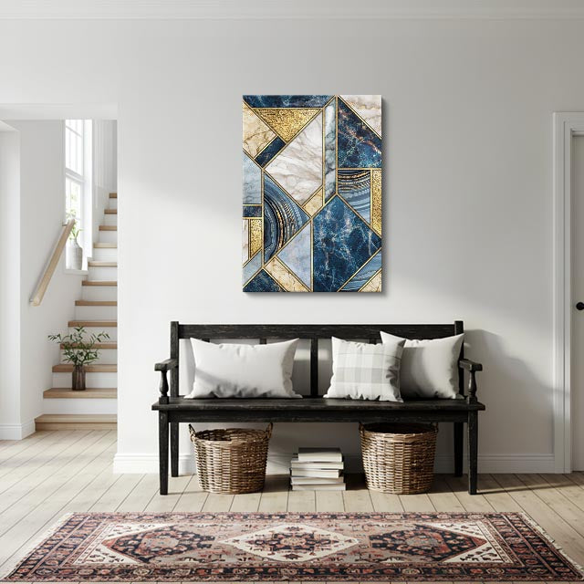 cuadro canvas abstracto geométrico arista costera estilo contemporáneo