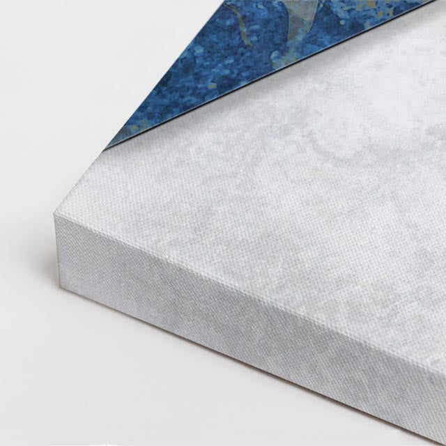 cuadro canvas abstracto geométrico triada azul estilo contemporáneo
