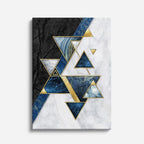 cuadro canvas abstracto geométrico triada azul estilo contemporáneo