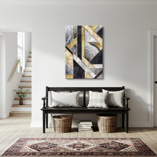 cuadro canvas abstracto geométrico cruce de veta estilo contemporáneo