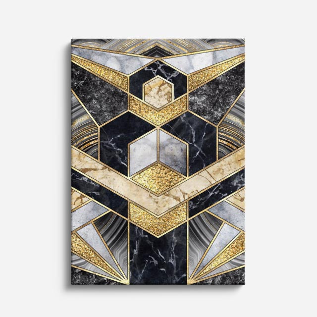 cuadro canvas abstracto geométrico colmena de ébano estilo contemporáneo