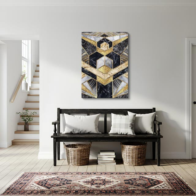 cuadro canvas abstracto geométrico colmena de ébano estilo contemporáneo
