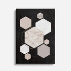 cuadro canvas abstracto geométrico hexa mineral estilo contemporáneo
