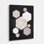 cuadro canvas abstracto geométrico hexa mineral estilo contemporáneo