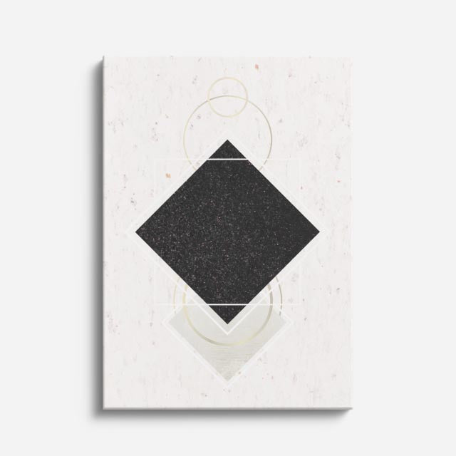cuadro canvas abstracto geométrico núcleo negro estilo contemporáneo