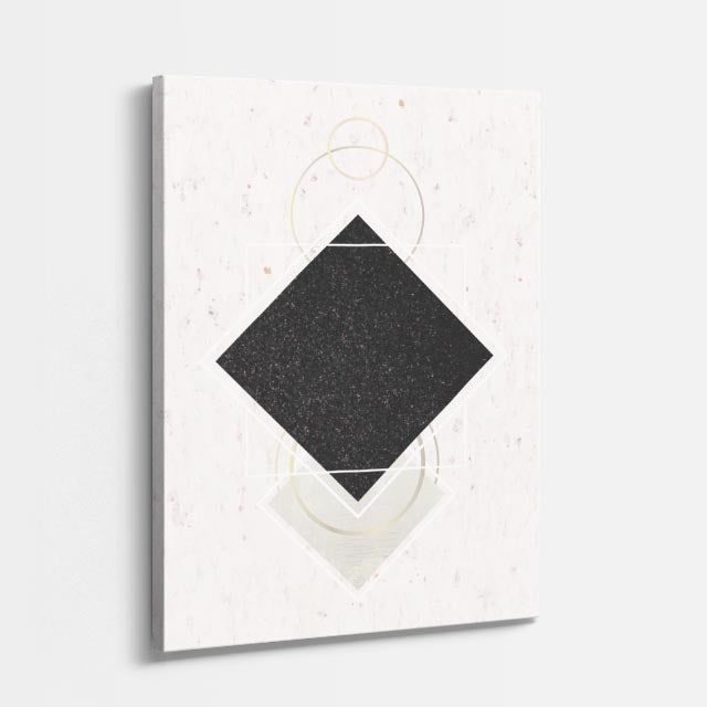 cuadro canvas abstracto geométrico núcleo negro estilo contemporáneo