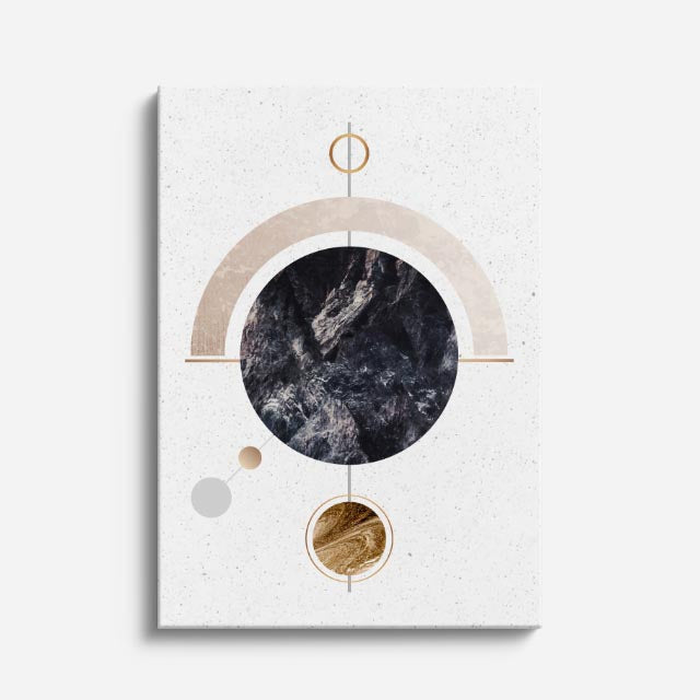 cuadro canvas abstracto geométrico esfera lunar estilo contemporáneo