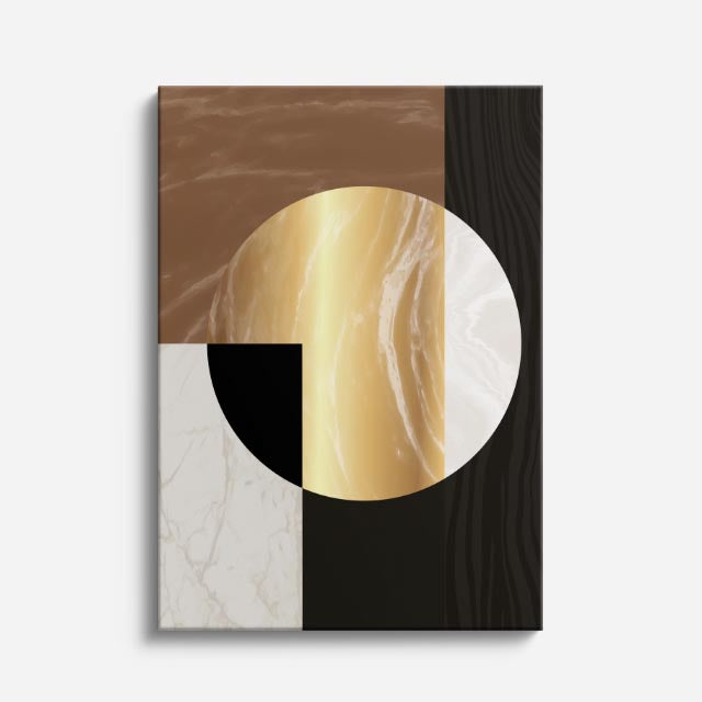 cuadro canvas abstracto geométrico bloque circular estilo contemporáneo