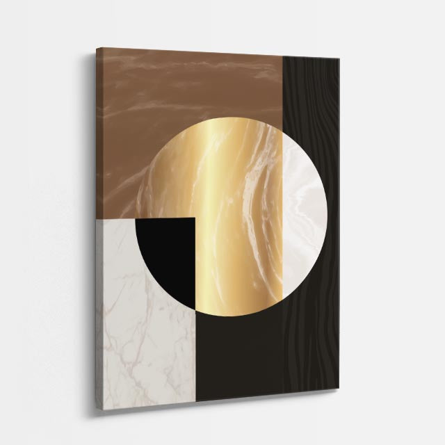 cuadro canvas abstracto geométrico bloque circular estilo contemporáneo